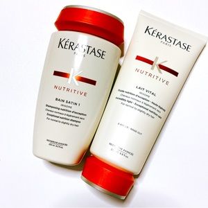 Kerastase Bain Satin 1 Exceptional Nutrition Shampoo + Lait Vital Conditioner